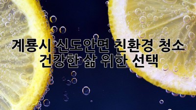 계룡시 신도안면 친환경 청소, 건강한 삶 위한 선택