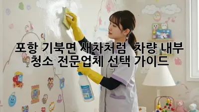 포항 기북면 새차처럼! ✨ 차량 내부 청소 전문업체 선택 가이드